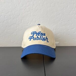 Press Publish Beige and Blue Cap